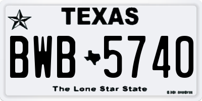 TX license plate BWB5740