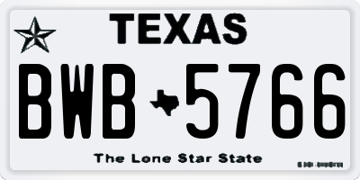 TX license plate BWB5766