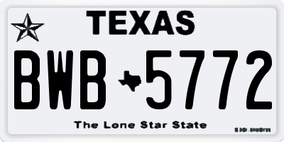 TX license plate BWB5772