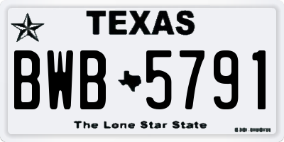 TX license plate BWB5791