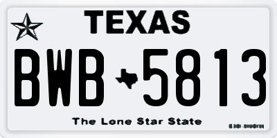 TX license plate BWB5813