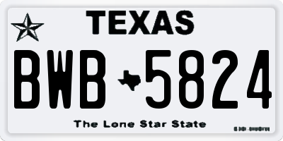 TX license plate BWB5824