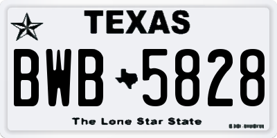 TX license plate BWB5828
