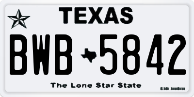 TX license plate BWB5842
