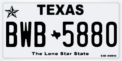 TX license plate BWB5880