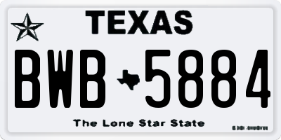 TX license plate BWB5884