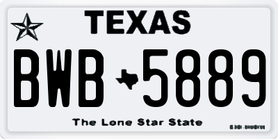 TX license plate BWB5889