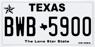 TX license plate BWB5900