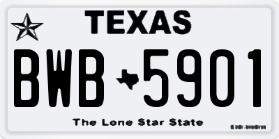 TX license plate BWB5901