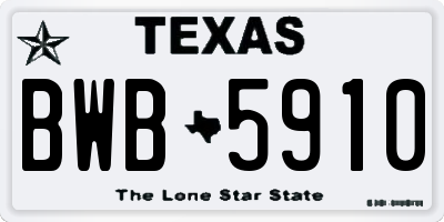 TX license plate BWB5910