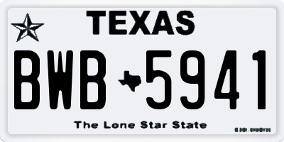TX license plate BWB5941