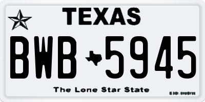 TX license plate BWB5945