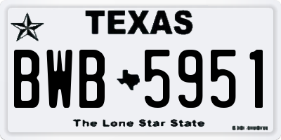 TX license plate BWB5951