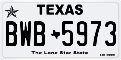 TX license plate BWB5973