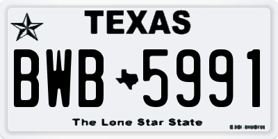 TX license plate BWB5991