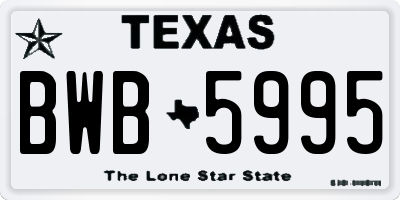 TX license plate BWB5995