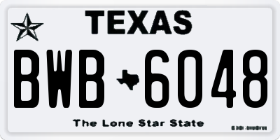 TX license plate BWB6048