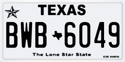TX license plate BWB6049