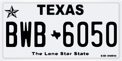 TX license plate BWB6050