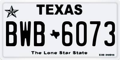 TX license plate BWB6073