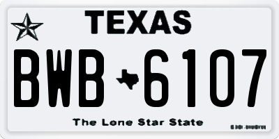 TX license plate BWB6107
