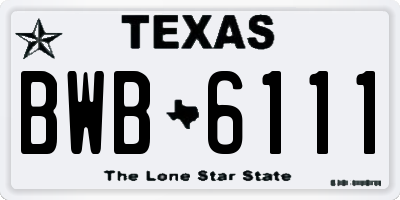 TX license plate BWB6111