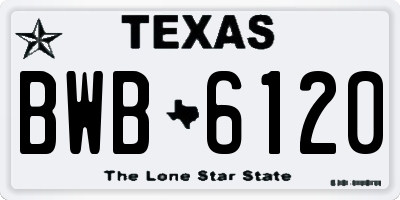 TX license plate BWB6120
