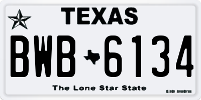 TX license plate BWB6134