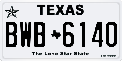 TX license plate BWB6140