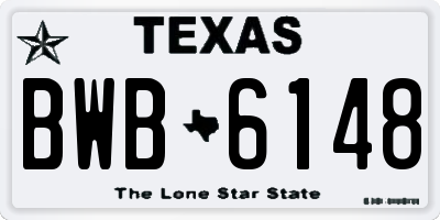 TX license plate BWB6148