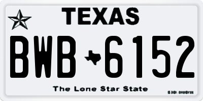 TX license plate BWB6152