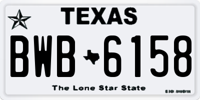 TX license plate BWB6158