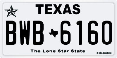TX license plate BWB6160