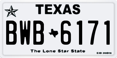 TX license plate BWB6171