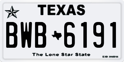 TX license plate BWB6191