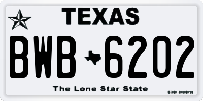 TX license plate BWB6202