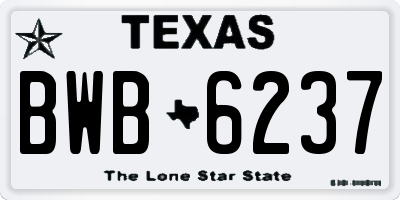 TX license plate BWB6237