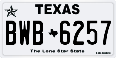 TX license plate BWB6257