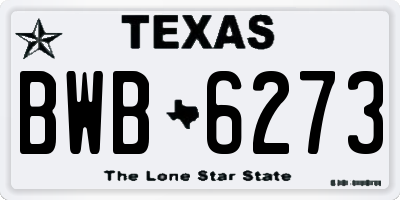 TX license plate BWB6273