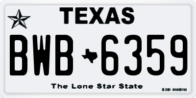 TX license plate BWB6359
