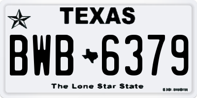 TX license plate BWB6379