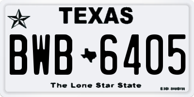 TX license plate BWB6405
