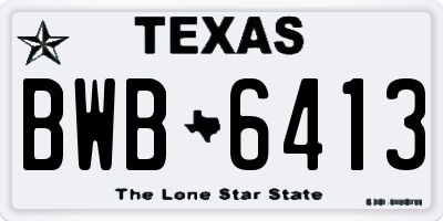TX license plate BWB6413
