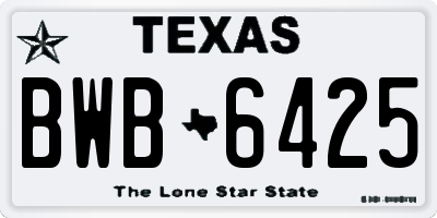 TX license plate BWB6425