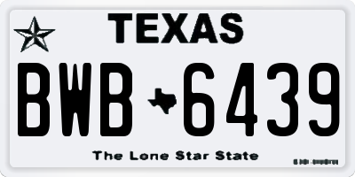 TX license plate BWB6439