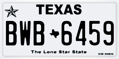 TX license plate BWB6459