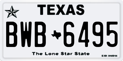 TX license plate BWB6495