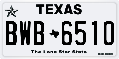 TX license plate BWB6510