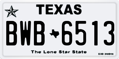 TX license plate BWB6513