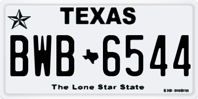TX license plate BWB6544